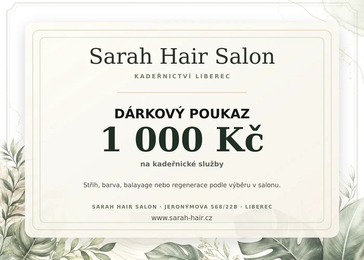 Dárkový poukaz 1 000 Kč